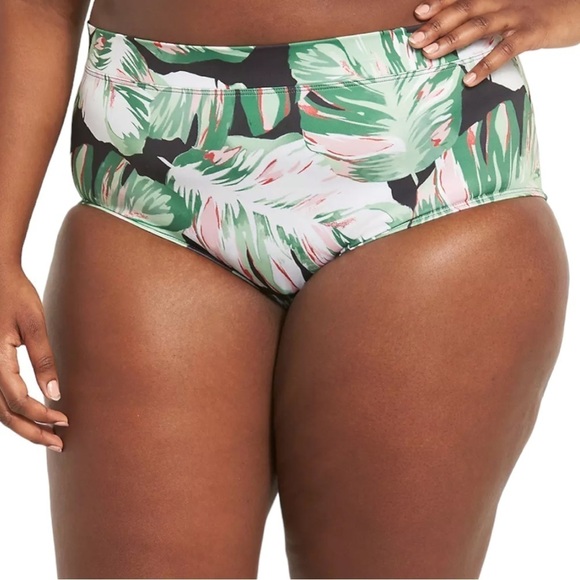 Lane Bryant NWOT Mid-Waist Swim Brief in Aruba Palm Size 20 - Picture 1 of 2